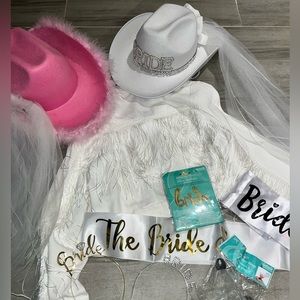 Nashville cowboy bachelorette bridal bundle set- cowboy hats and fringe jacket